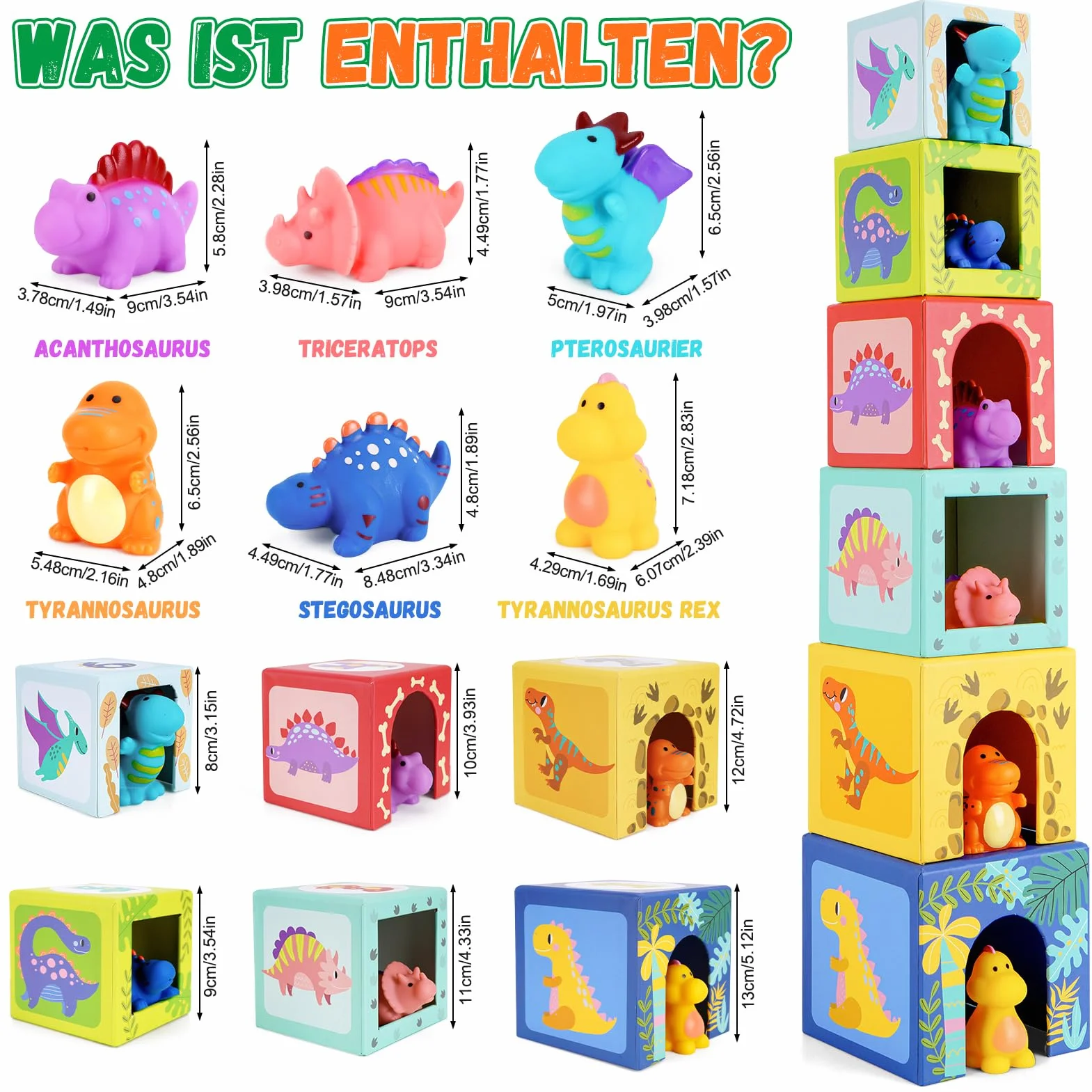 Jouet à Empiler Bébé Dinosaure de 1 an | Montessori 2 Ans | Jouet Bebe 12 18 Mois | Trier et Empiler Les Jouets de Motricité | Cadeau de Jouets Apprentissage pour Les Enfants en Bas Âge de 1 2 3 Ans