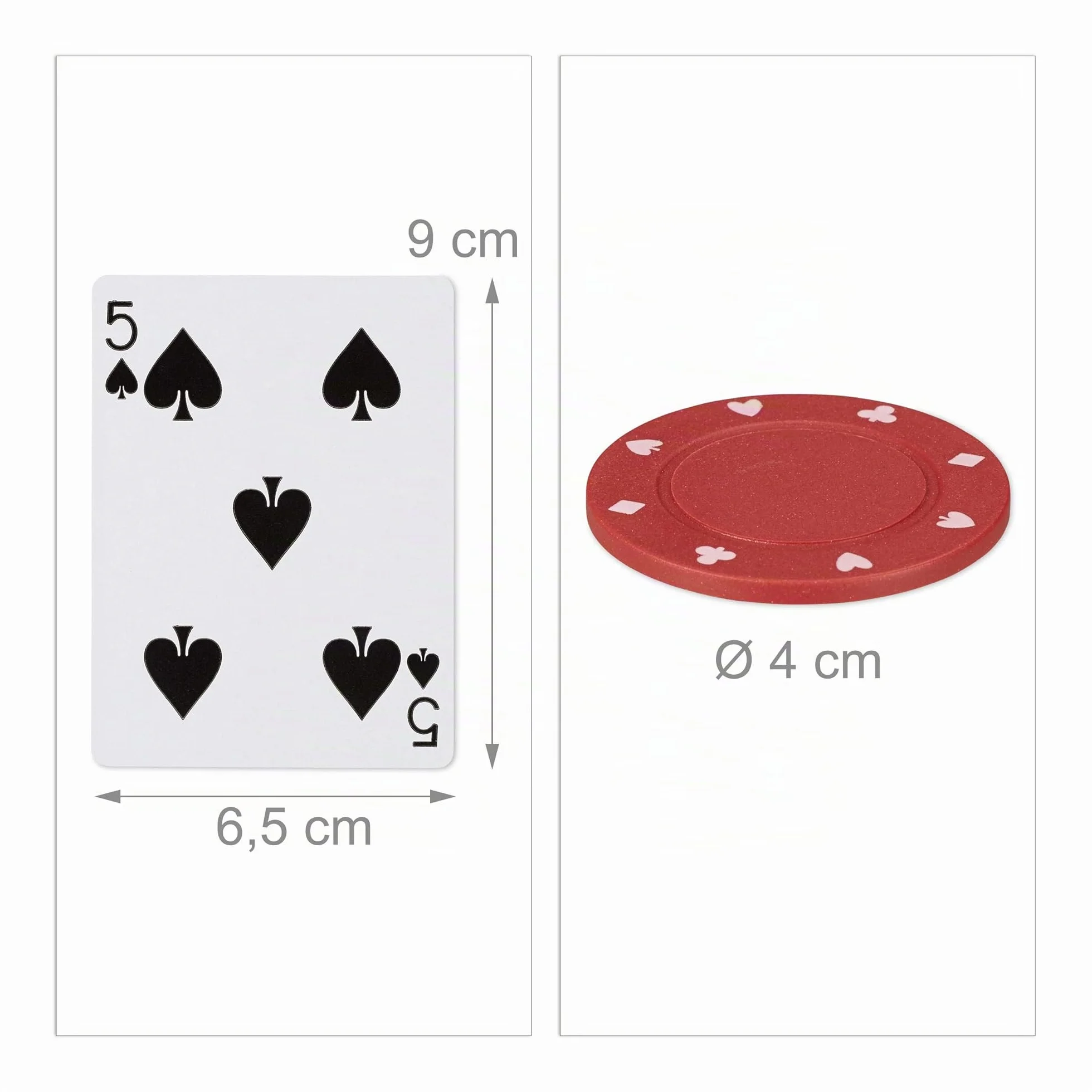 Relaxdays Jeu de poker pro Avec 200 jetons de poker, 2 jeux de cartes, jeton de donneur, jetons blinds, ambiance casino, instructions de jeu (langue française non garantie)