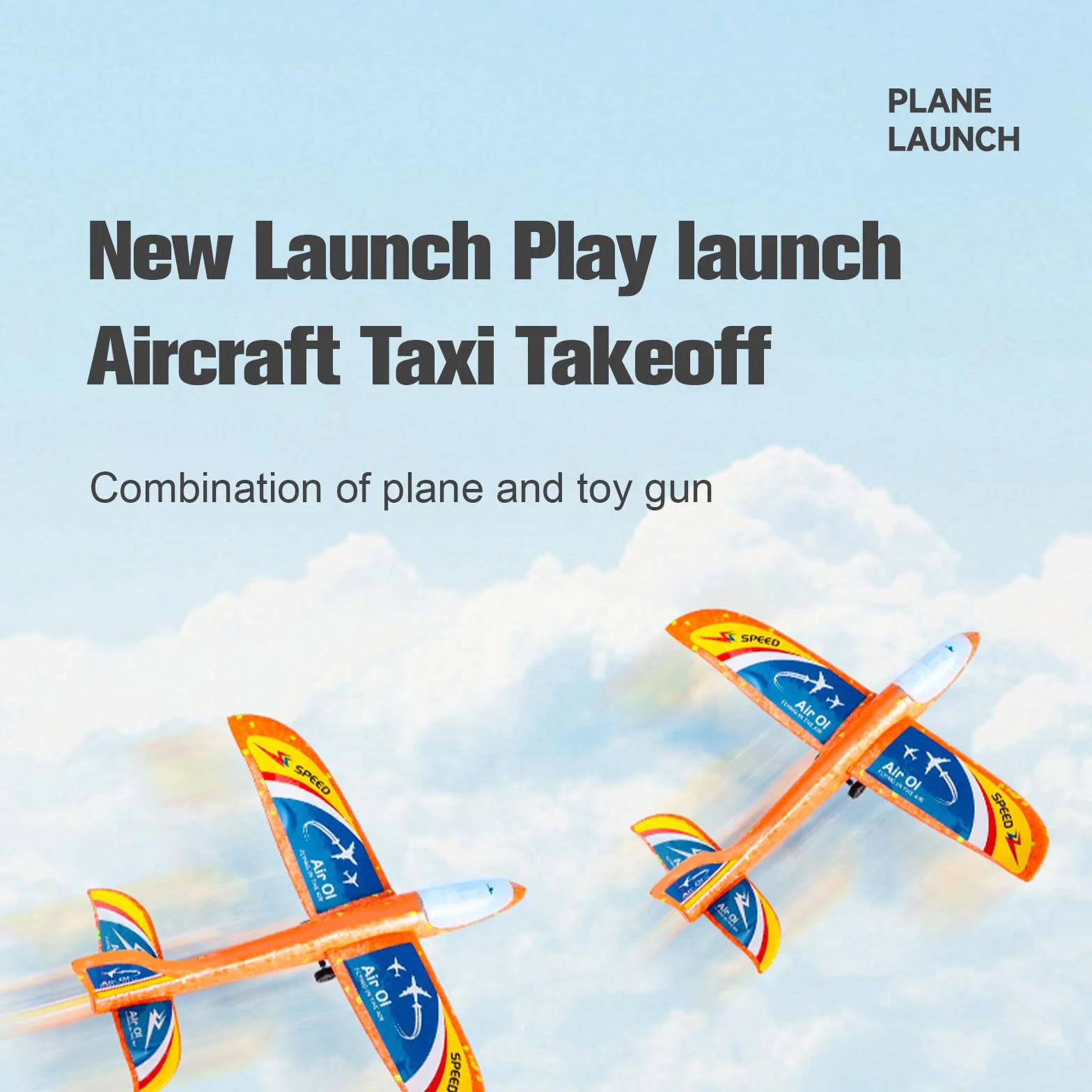 Avion Planeur en Polystyrène avec Pistolet Catapulte LED - 3 Avions Jouets Volants pour Enfants 3-10 Ans, Jeux de Lancer Extérieur Cadeau Anniversaire Garçon Fille