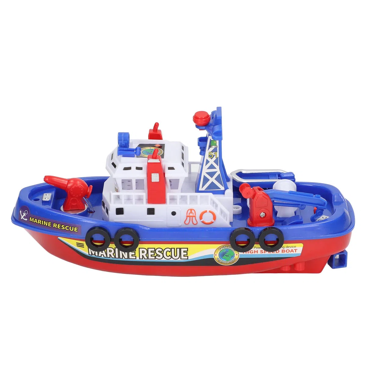Bateau de pompiers avec pulvérisation d'eau automatique, lumière musicale éducative, bateau de bain électrique pour enfants, jouet pour garçons et filles