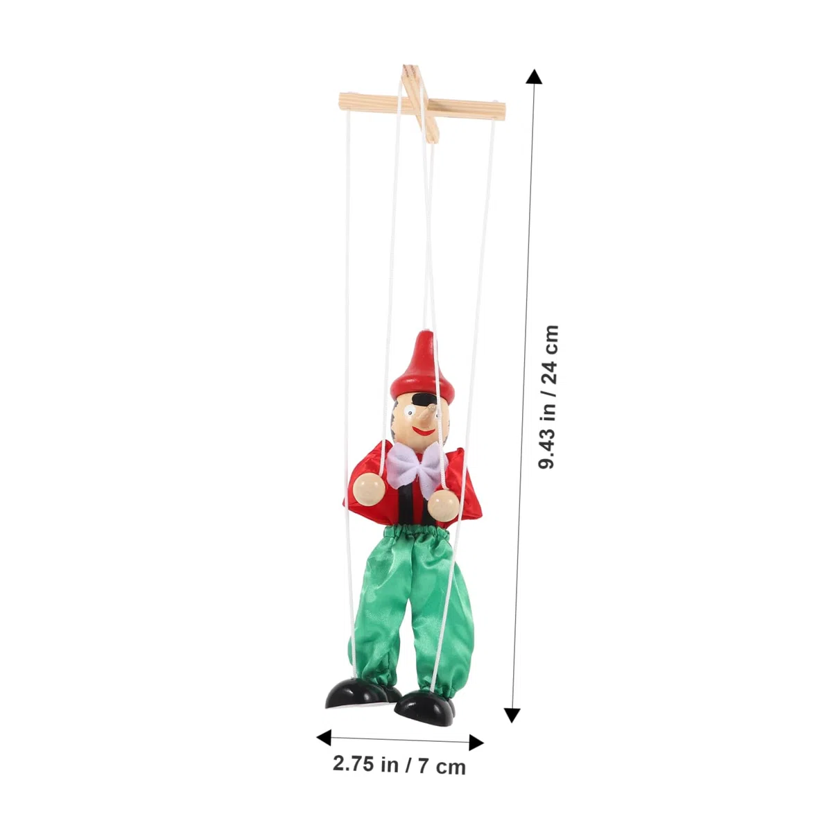 KICHOUSE Marionnette À Tirer en Bois 24Cm Jouet Interactif pour Enfants Théâtre Créatif Et Collection