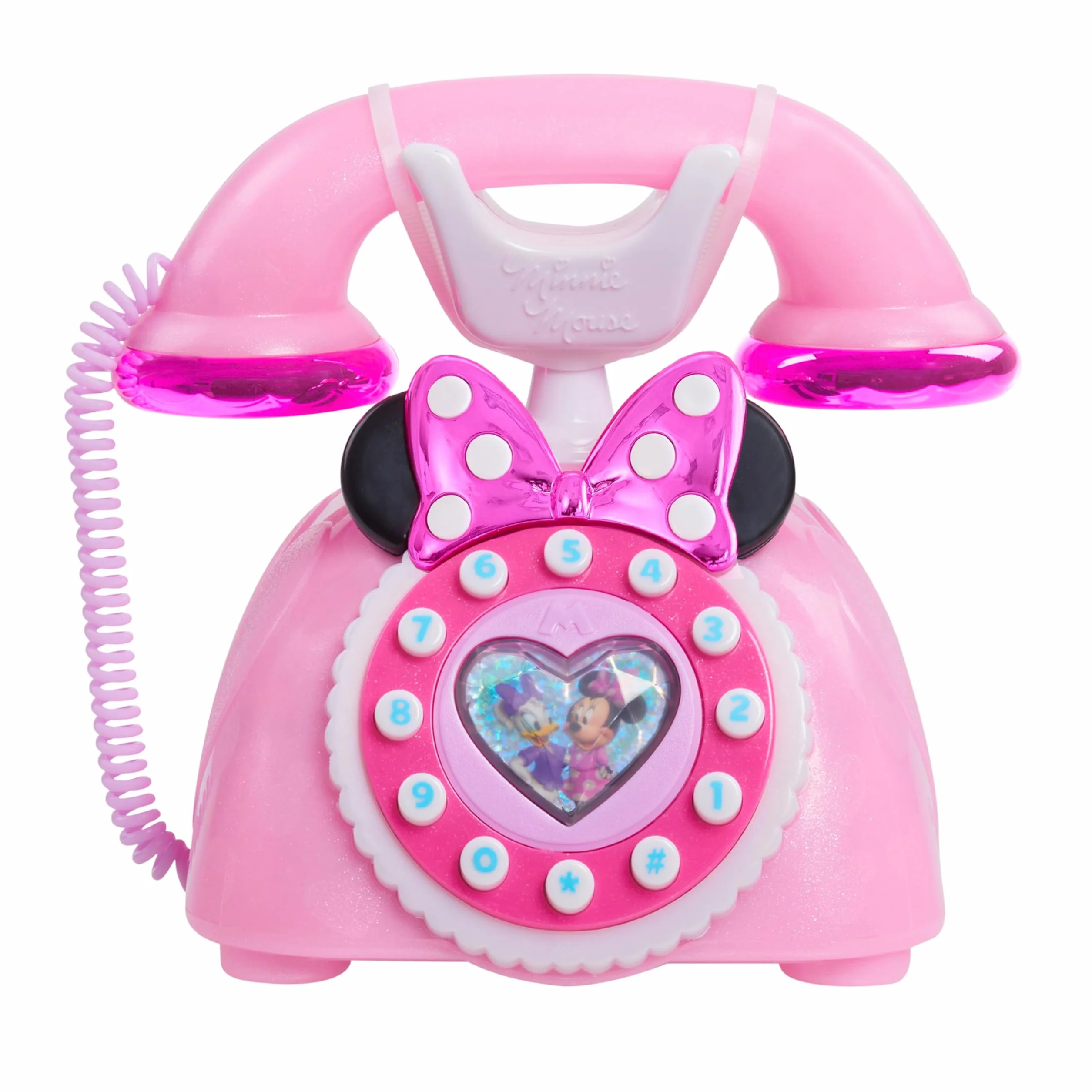 Just Play Téléphone à Cadran Minnie Mouse de Disney Junior avec Effets sonores et Lumineux, Jouets pour Enfants de 3 Ans et Plus
