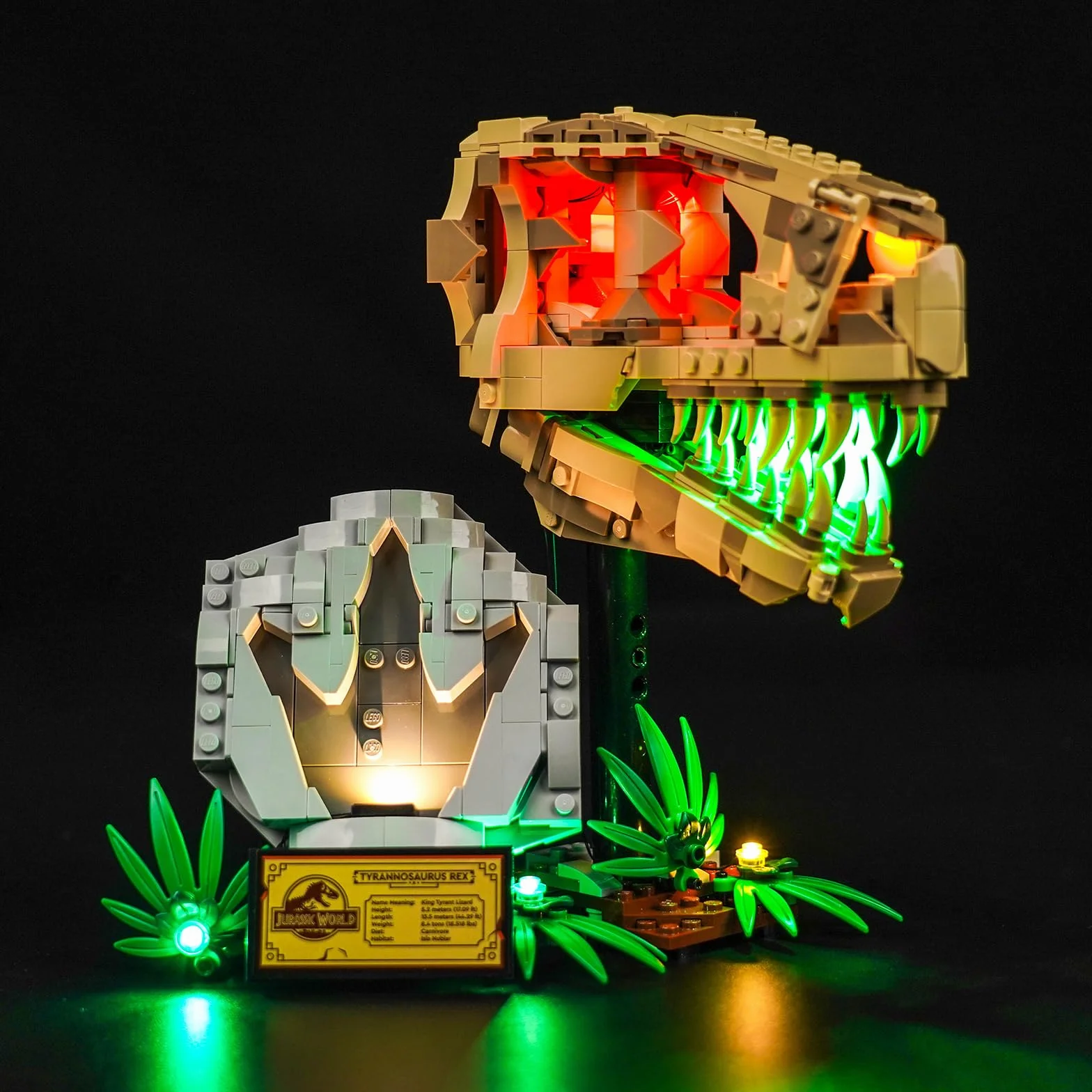 BrickBling Kit d'Éclairage LED pour Lego 76964 Dinosaur Fossils : T. Rex Skull - Éclairage Décoratif pour Crâne de T. Rex, Jouet Créatif (Pas de Lego Inclus)