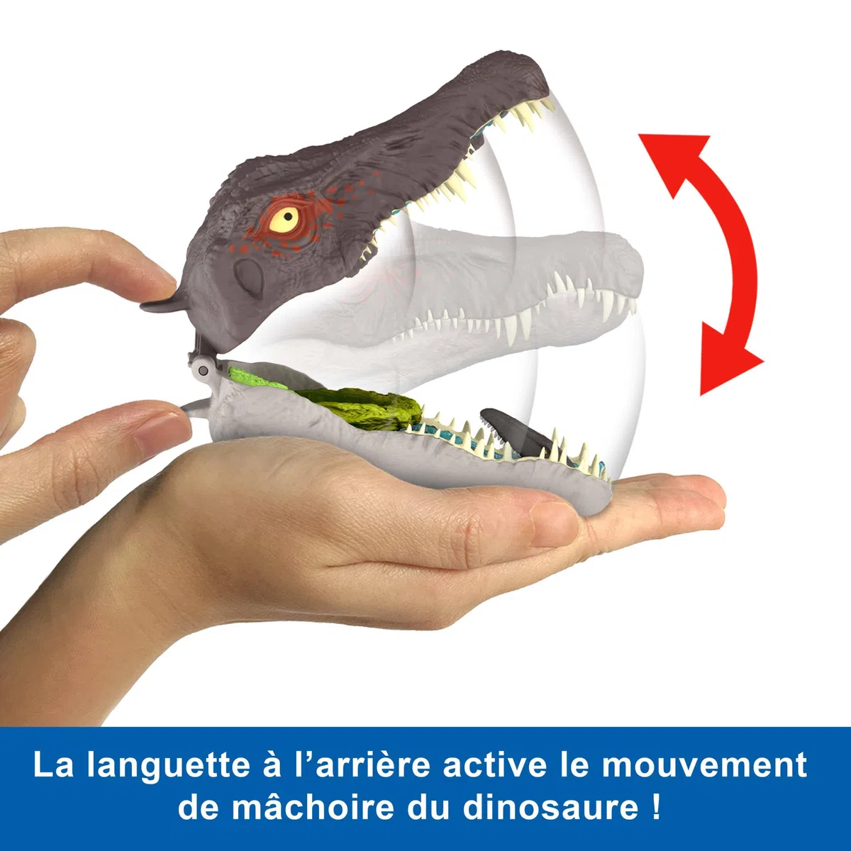 Mattel Jurassic World: Renaissance Coffret Micro Aventures Spinosaure , avec la tête du spinosaure qui s’ouvre et intègre 4 fonctions interactives, 3 mini-figurines, figurine dinosaure, JGB98