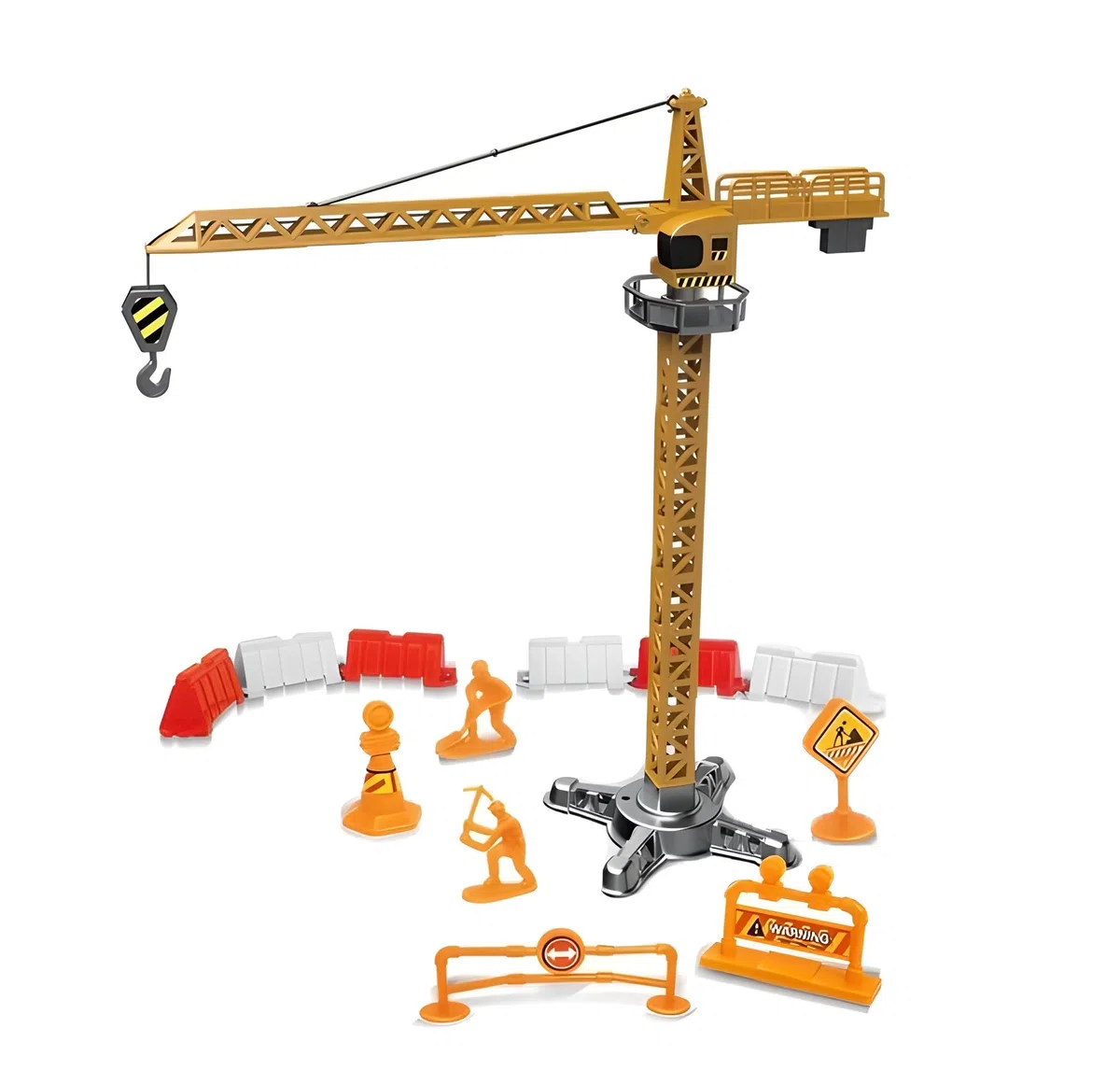 Grue de Construction Jouet Grue Manuelle Generic Jaune 40 cm avec Accessoires soulève la Charge et Tourne à 360 degrés pour Enfant