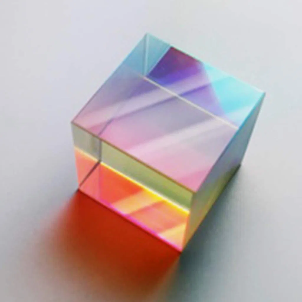 Coloré Combiner Splitter Croix Cube Dichroïque RVB Prisme Optique Triangulaire En Verre Optique Pour Enseigner Lumière Physique Du Spectre 20mm