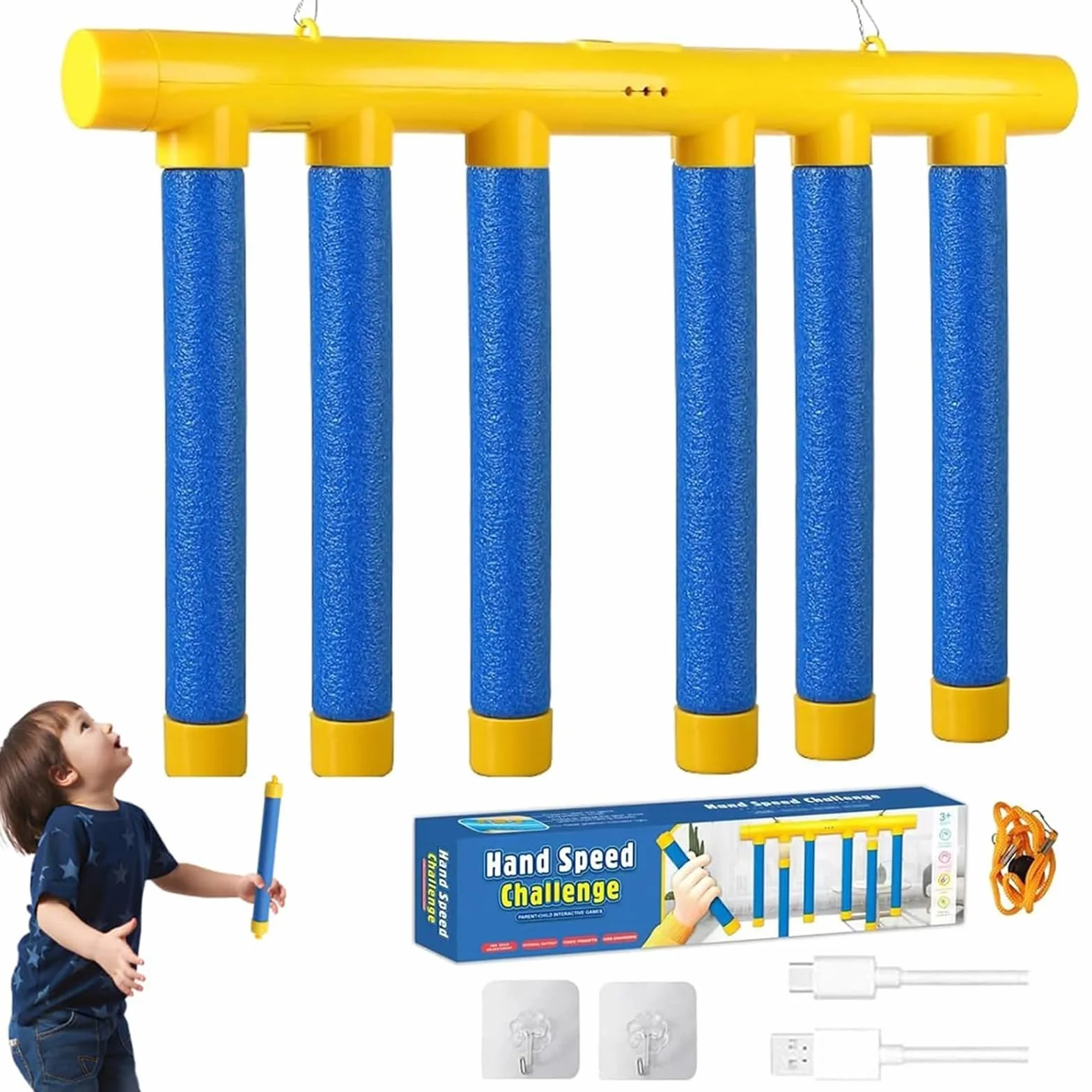 Jouet d'Entraînement à la Réaction avec Bâtons Tombants - Jeu de Capture de la Coordination Œil-Main pour Enfants et Adultes - Défi Réflexe (A)