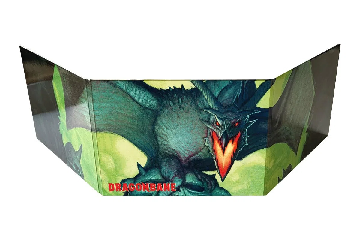 Dragonbane: Écran GM - Édition Gratuite de la Ligue, Accessoire Game Master RPG, Tableaux et informations, Vert