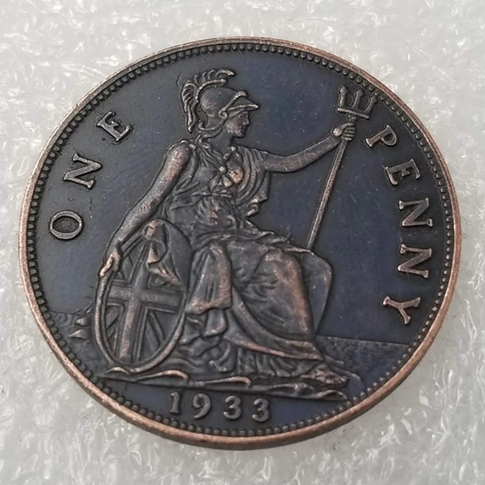 Pièce de monnaie commémorative de l'Angleterre 1933 de Penny George, cadeau idéal