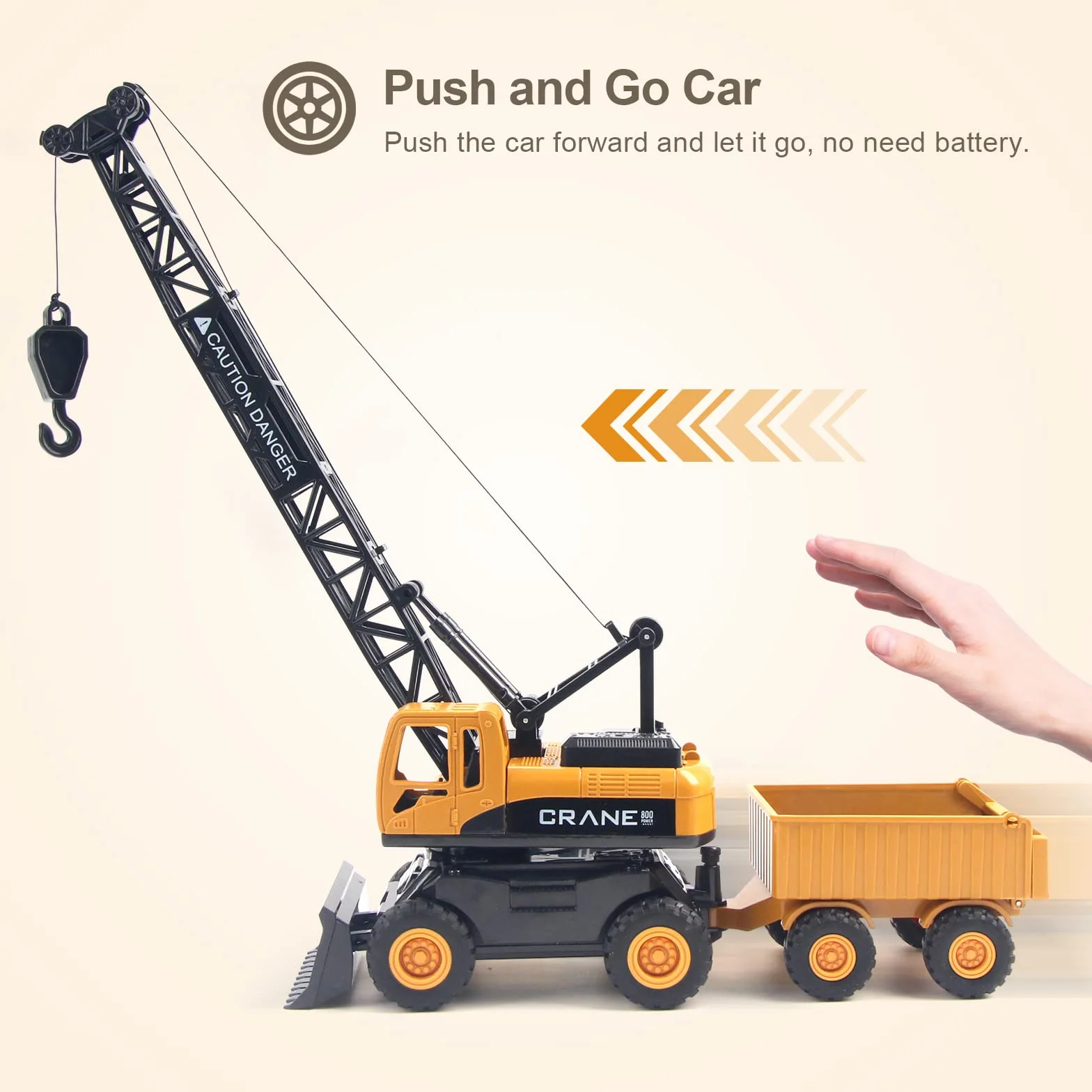 Camion Grue Jouet Véhicule Chantier Jouet Cadeau Enfant 3 Ans Garçons