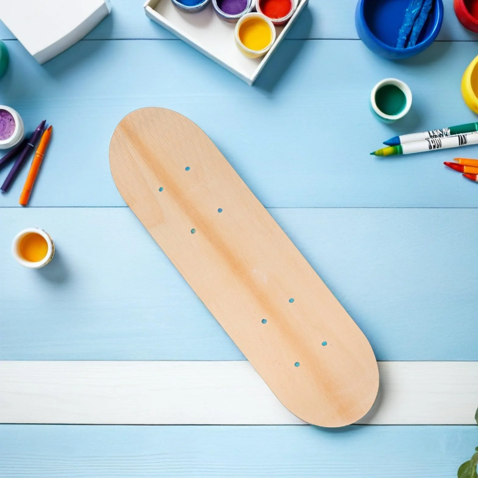 Ciieeo Lot de 3 Planches de Skateboard Vierges en Bois Érable 7 Couches, Double Tail, Surface Lisse 43 CM, Planches DIY pour Peinture Artistique et Personnalisation Garçon et Filles,