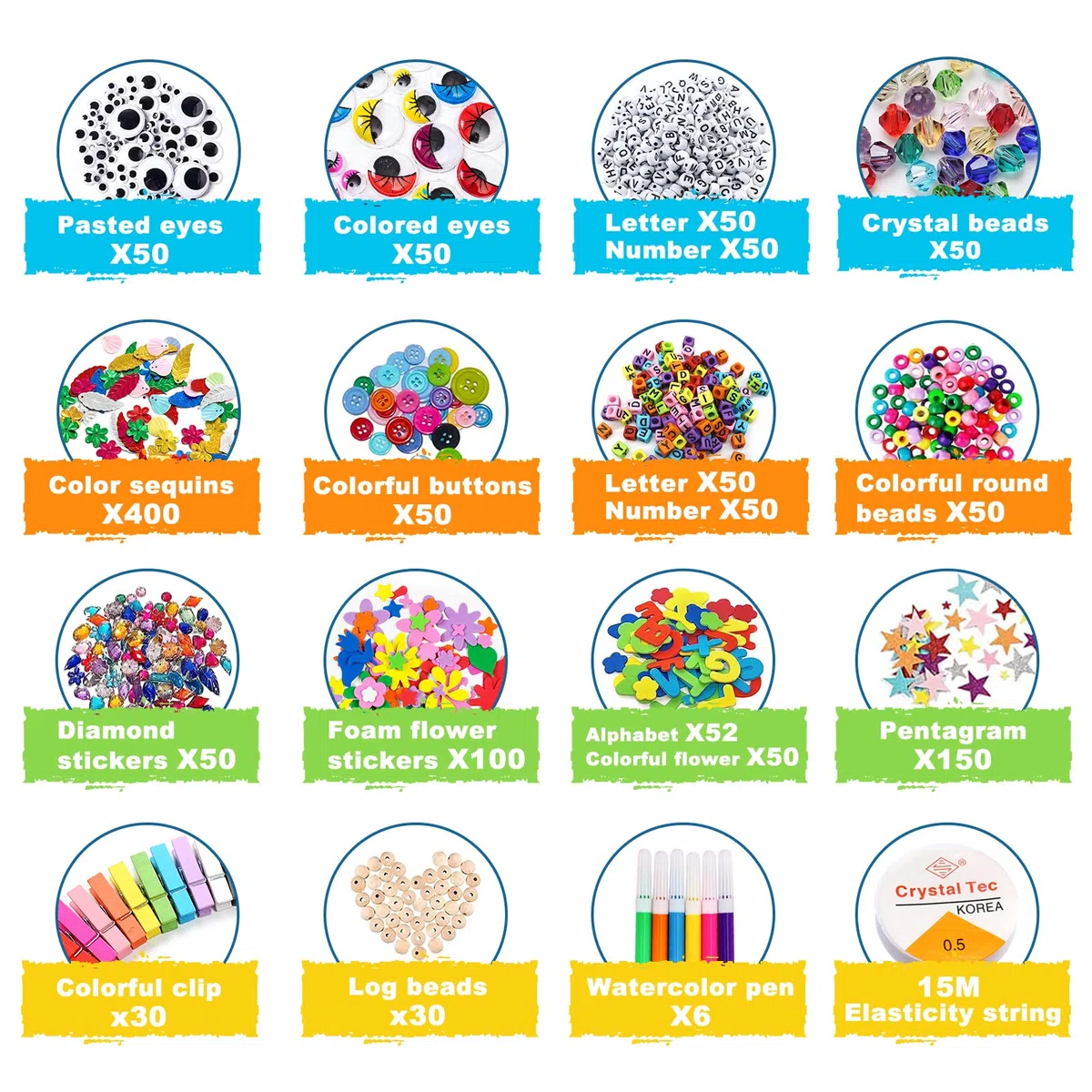 Kit de bricolage pour enfants, 2500 pièces, artisanat, cadeau d'anniversaire