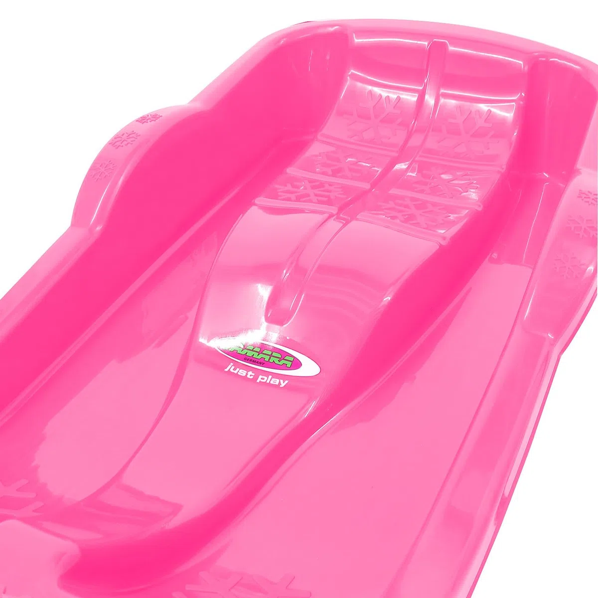 JAMARA 461127 Snow Play Bob Karol 80 cm en Plastique, Corde à Tirer, Poids léger, Moins de 1 kg, Construction aérodynamique, Rose
