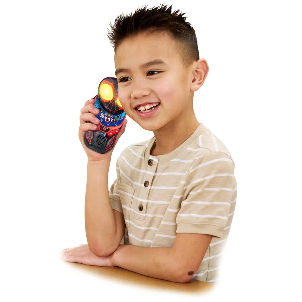 VTech - Talkies-Walkies Interactifs Spidey et Ses Amis - 2 Talkie Walkie Spidey/Spin - Communication Sécurisée, Jeux et Effets Lumineux - Cadeau Enfant de 3 Ans à 7 Ans - Contenu en Français