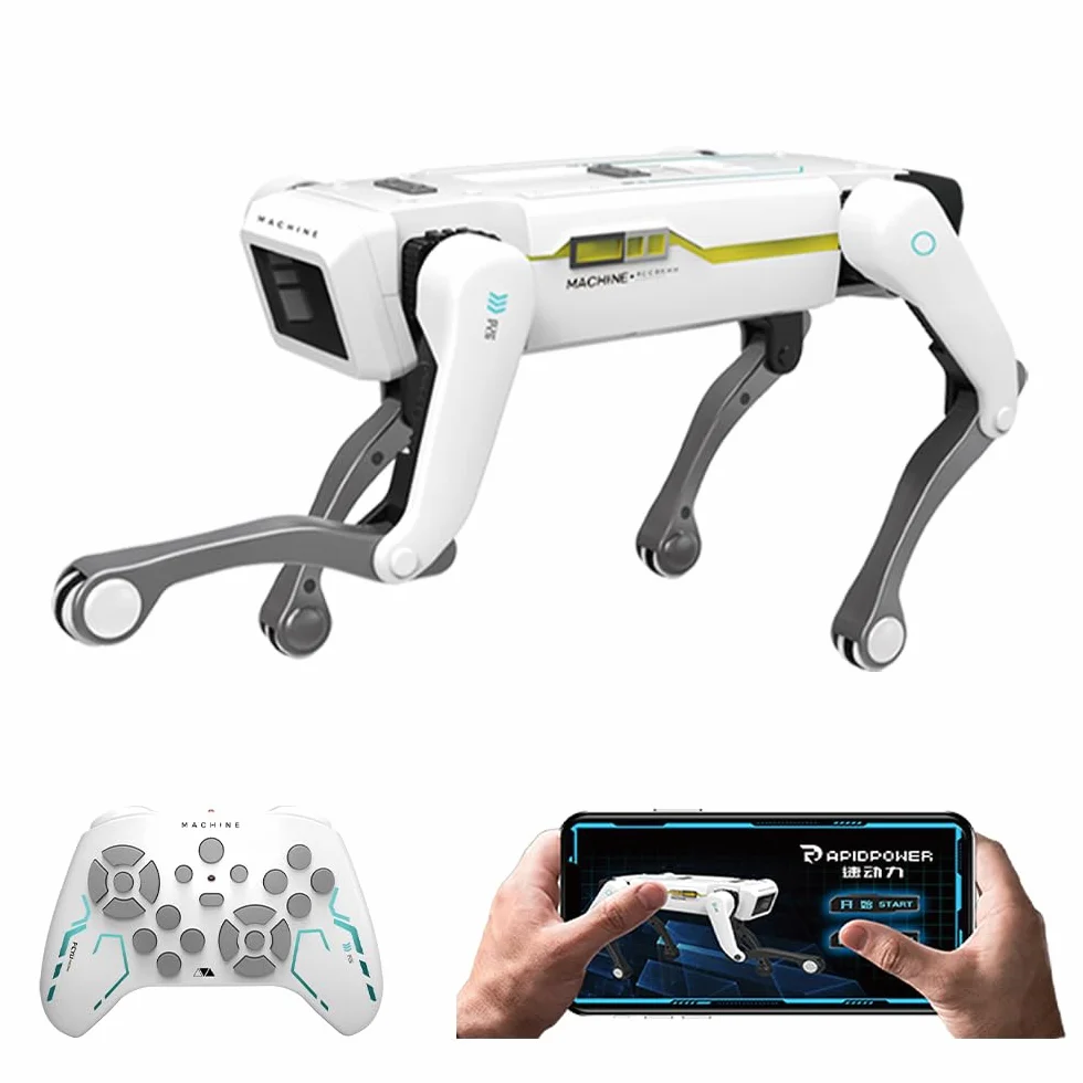 Robot chien jouet télécommandé, robot intelligent contrôlable par application, programmeable, capable de danser, écouter de la musique et interagir