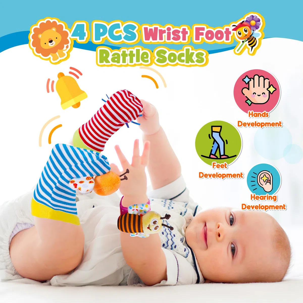 Hochet Bebe 0 3 6 9 Mois, Jouet Bebe 0 3 6 Mois Jeux Eveil Bebe 0 3 6 Mois Jouet Dentition Bébé Cadeau 0-6 Mois Fille Garçon Jeux Bebe 0-9 Mois Jouet Nouveau Né Garçon Fille Montessori Jeux