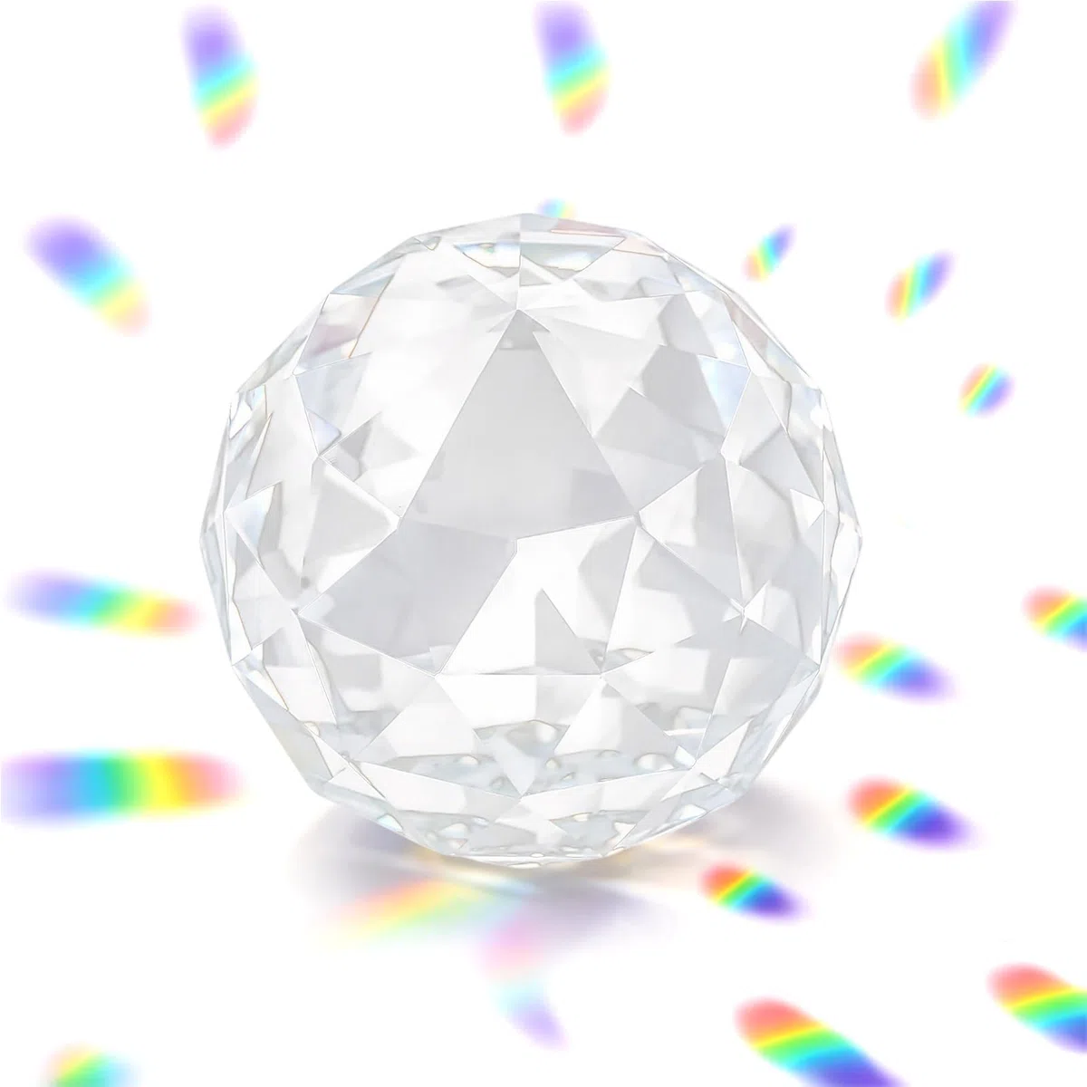 Boule de Cristal 80mm, Boule de Verre Clair Prismes pour Feng Shui, Divination, Décoration de Mariage ou Maison