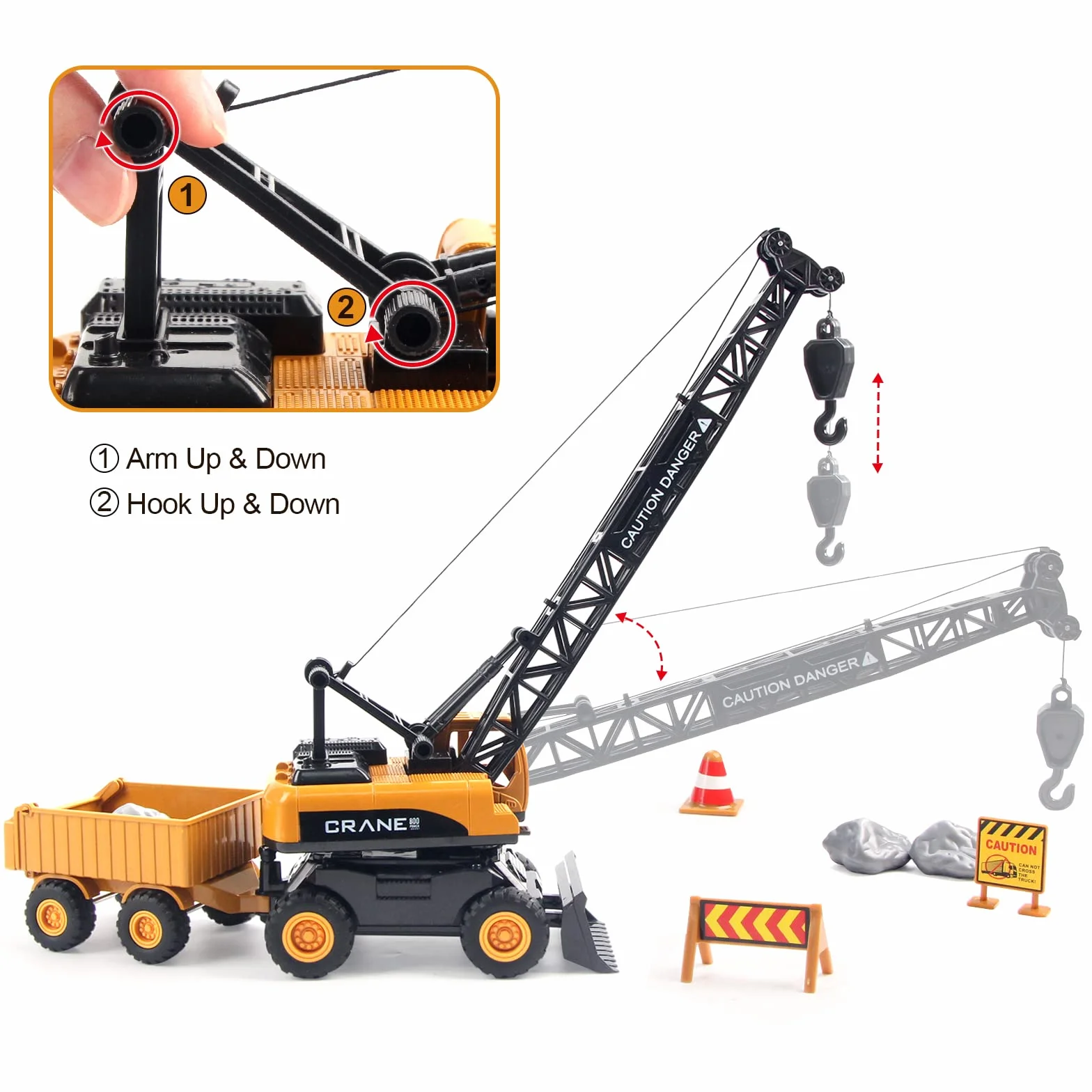 Camion Grue Jouet Véhicule Chantier Jouet Cadeau Enfant 3 Ans Garçons
