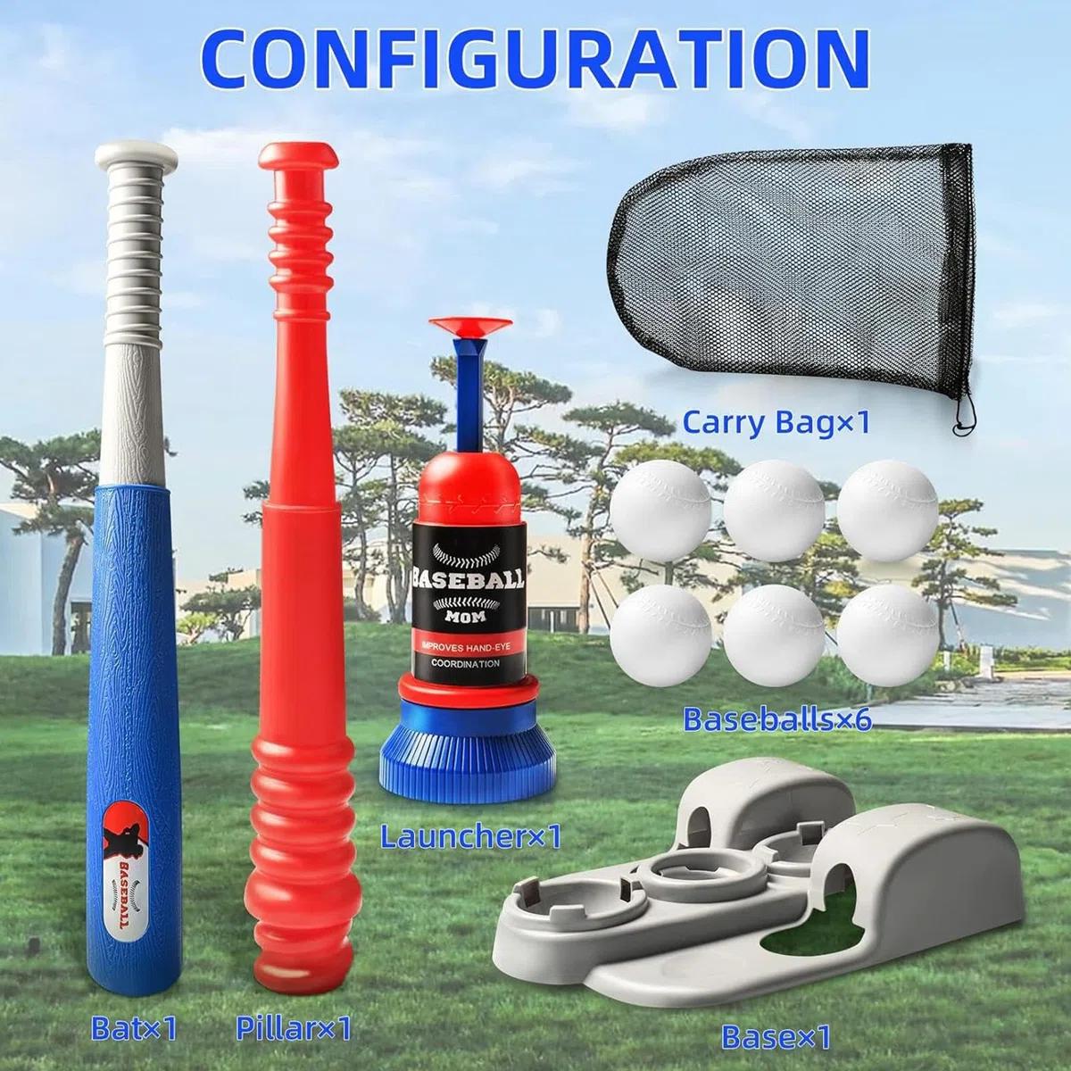 T Ball Set - Outdoor Teeball Game Set Baseball Batting Toy | Entraînement Sportif Réglable Seet Pour Les | Équipement D'entraînement En Tball Léger Pour L'apprentissage Et La Coordination Du B