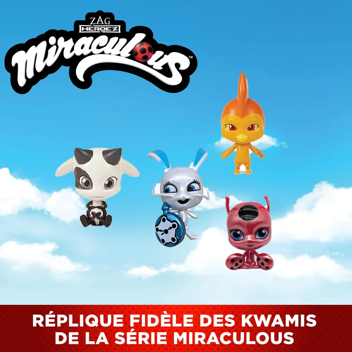 BANDAI - Miraculous Ladybug - Miracle Box avec 4 kwamis Inclus - Coffret Mini-Figurines Miraculous Kwamis - Licence Officielle - Boîte de Rangement avec Poignée - Jouet Enfant 4 Ans et + - P50591