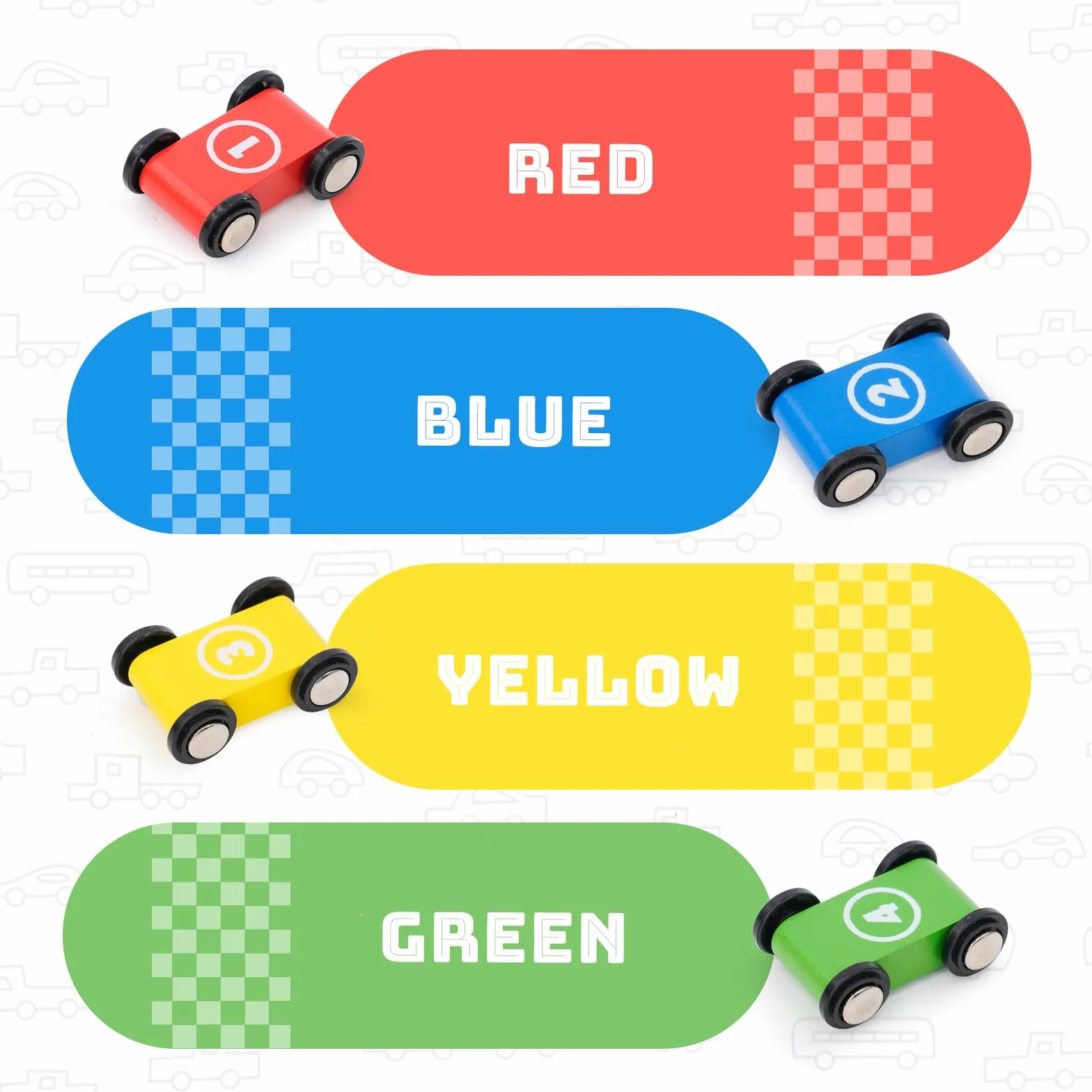 Jouet Garage Voiture Bois pour Enfant,Cadeau Educatif pour Garçon 1 2 3 Ans,Jouet Rampe de Course en Bois avec 4 Voitures et 2 Parkings Haut de Gamme