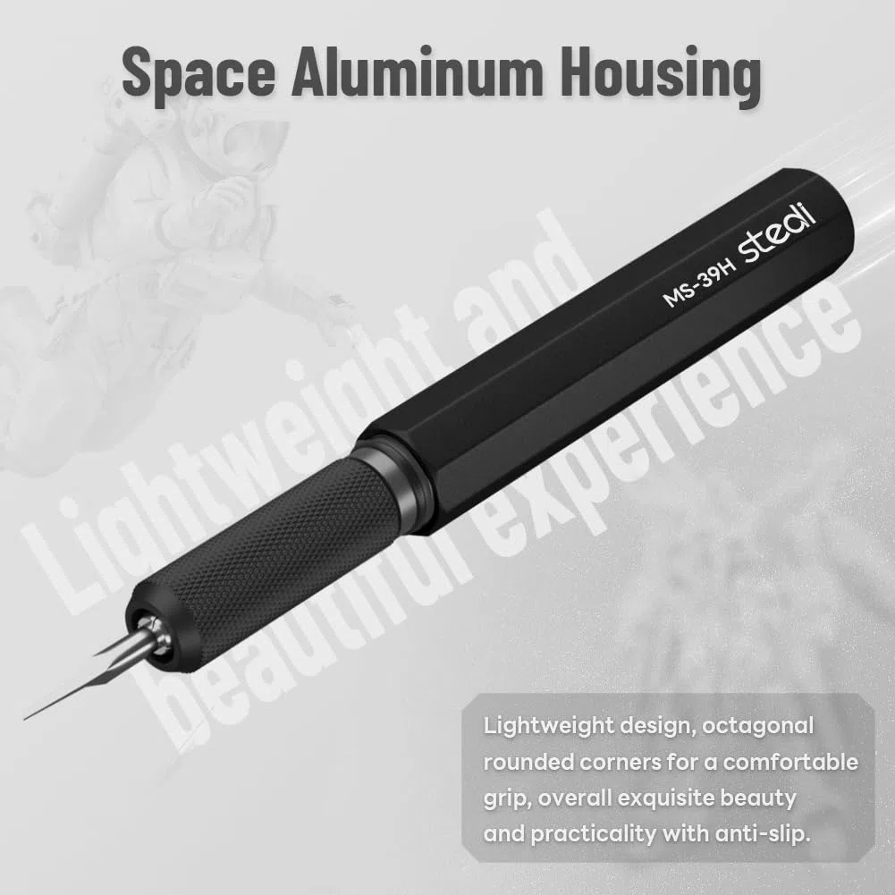 stedi MS-39h-34 Lames à tracer en acier tungstène pour modélisme de loisir, maquette RG, kit de modélisme Gundam, pour tracer une ligne, graver, ligne de panneau, résine, 0.2 mm, noir