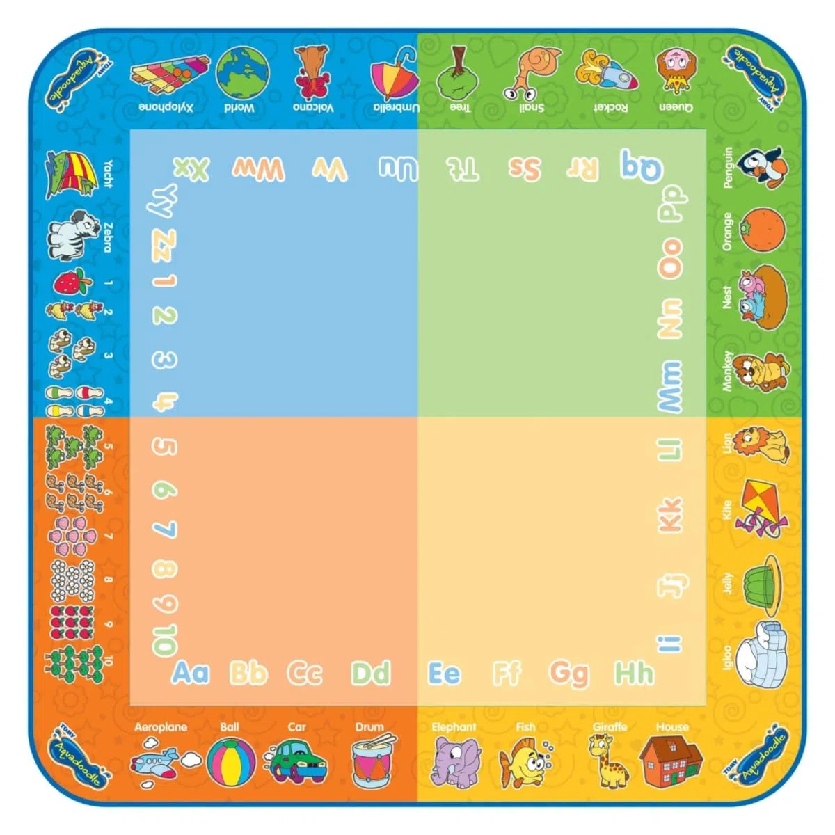 AquaDoodle TOMY - Tapis Classique Couleurs T72370, Tapis de Dessin à Eau, Coloriage Géant, Tapis d'Éveil Adapté aux Enfants dès 18 mois