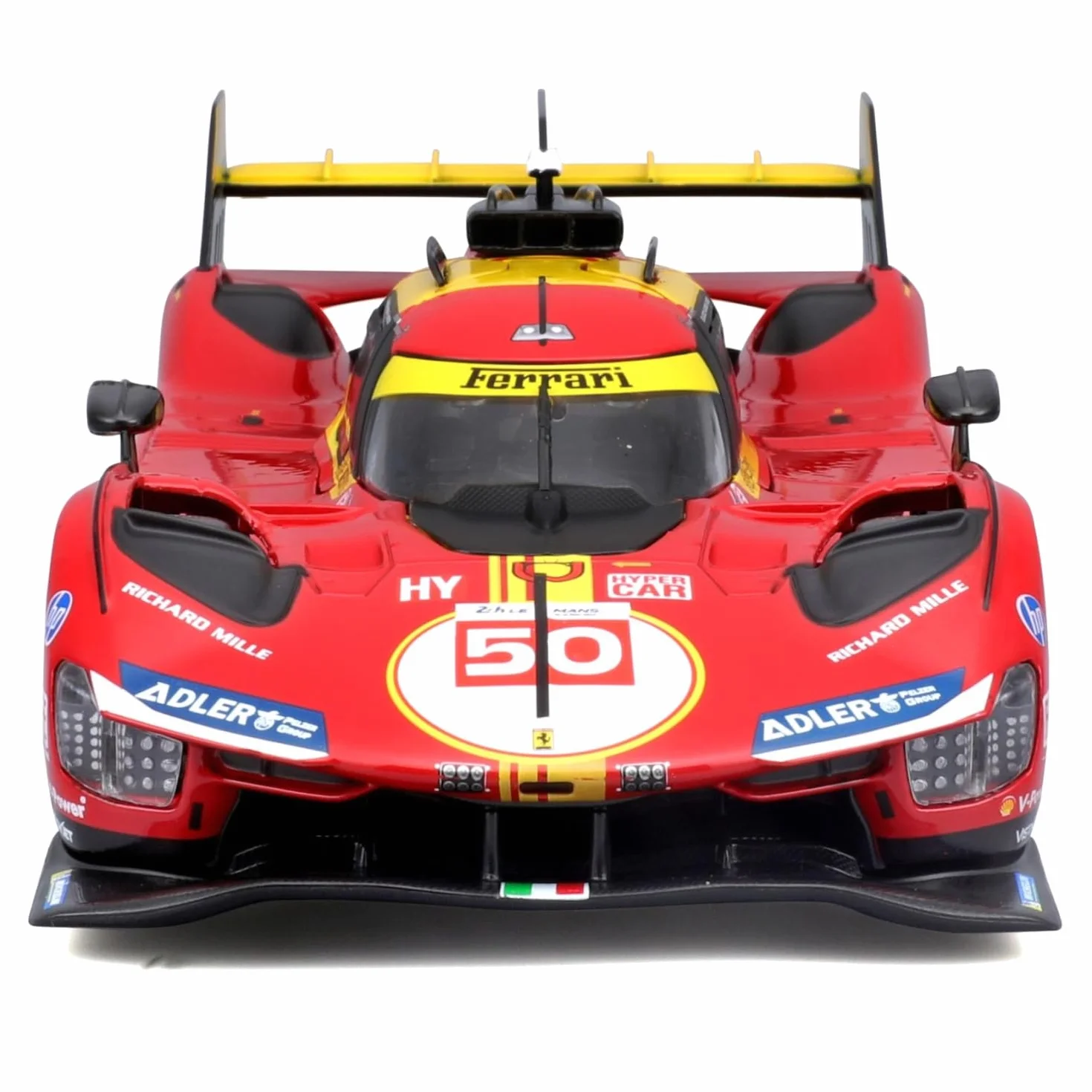 Bburago - Ferrari 499P 24H Le Mans Champion 2024#50, Voiture Diecast 1:24, Réplique Détaillée avec Portes Ouvrables, Licence Ferrari, Âge Recommandé 14+ Ans