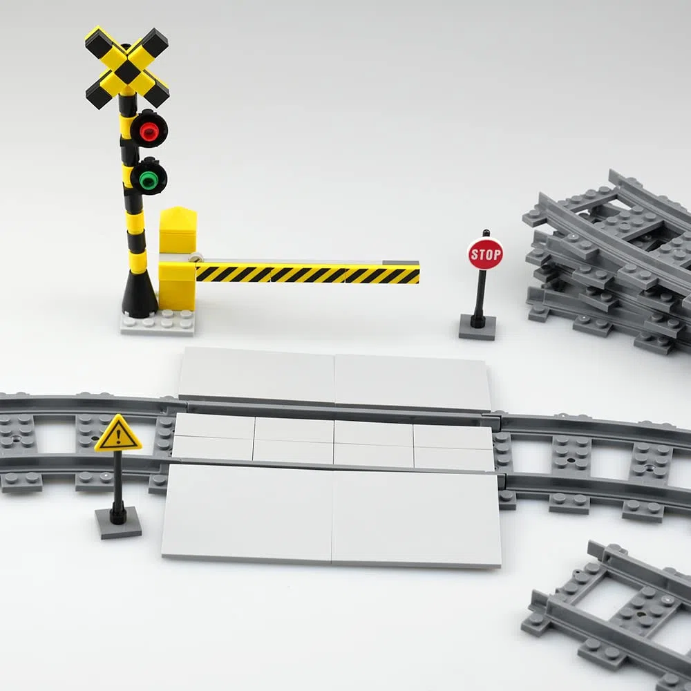40 Pièces Rails de Blocs de Construction de la Ville, Accessoires d'Extension City Train, Rails de Ville pour Cadeau Enfants
