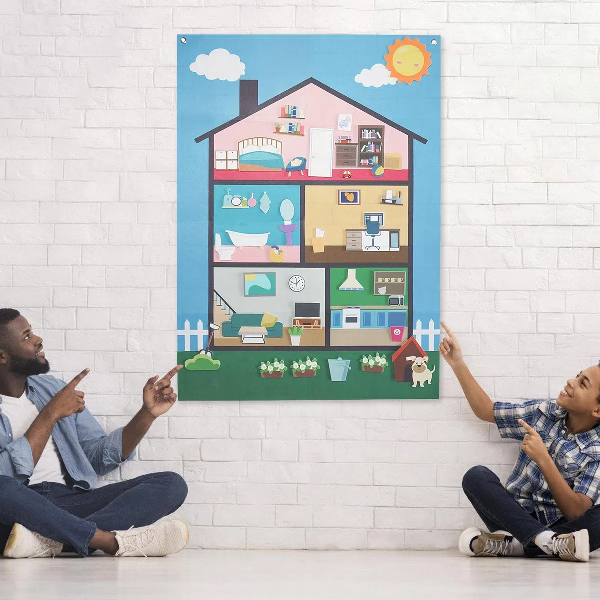 Générique Felt Story Board, Children's Interactive Wall Set, 40.94x29.53 inches Sensory Learning Activity, Reusable Decorative Felt Game, Large Board for Classroom Nursery Preschool Aged 3+