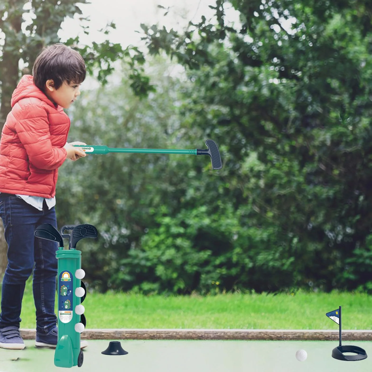 ZhuXIXILiang Jeux de Golf pour Enfants Toddler Golf Set Jouets de Sport d'intérieur et d'extérieur pour Enfants de 3,4,5 et 6 Ans (Golf)