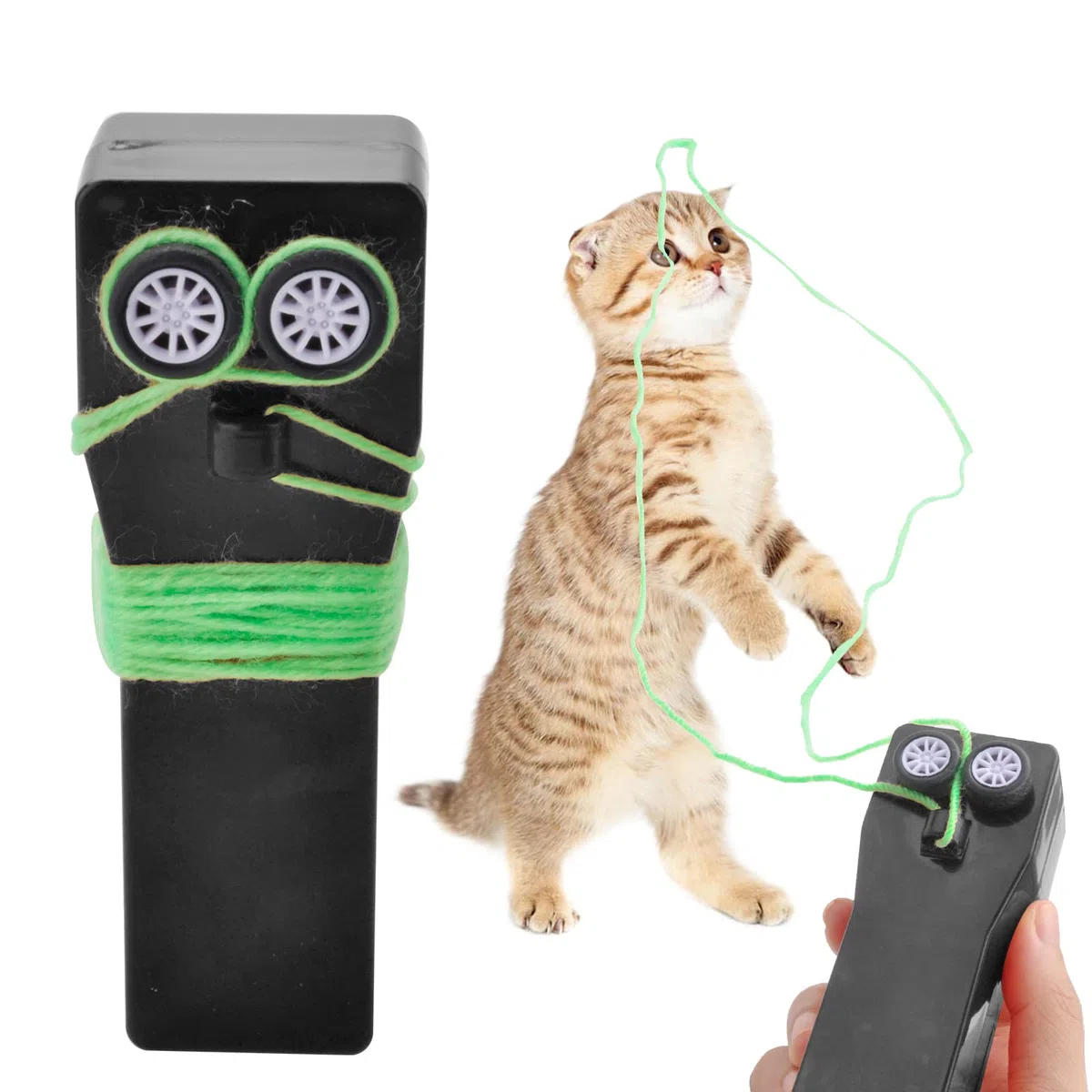 HENGBIRD Lasso String Shooterm de Lanceur, Loop Lasso String Shooter Jouet Portable Zip String Rope Lanceur Hélice Lasso String Shooter pour enfants, Nouveaux jouets pour chats (noir)