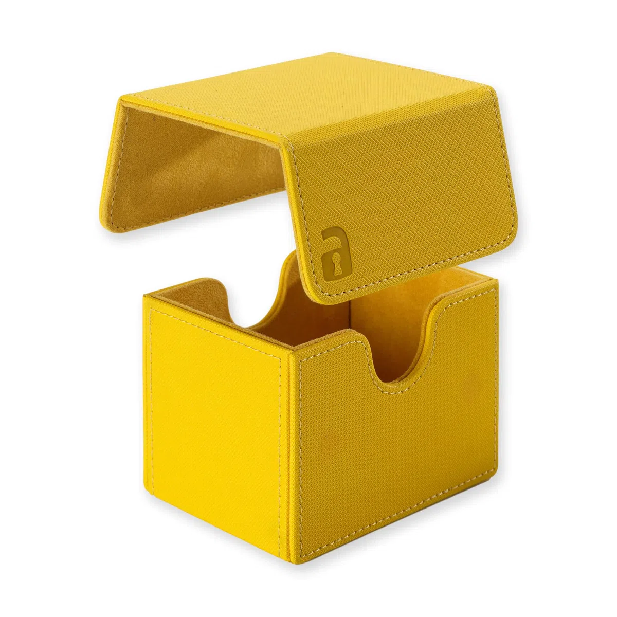 Vault X Boîte Ouverture latérale modulaire Exo-Tec pour plus de 100 cartes JCC, couvercle magnétique amovible, compatible avec les cartes Commander et Standard (Jaune)