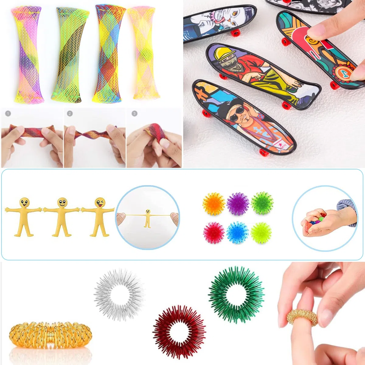 JUAUO 50 Pcs Fidget Toys Set, Stress-Angst Relief Toys pour Enfants et Adultes, Anxiété Relief Finger Toys, Anti Stress Autisme et TDAH, Jouets Sensoriels pour Enfants Fête d'anniversaire