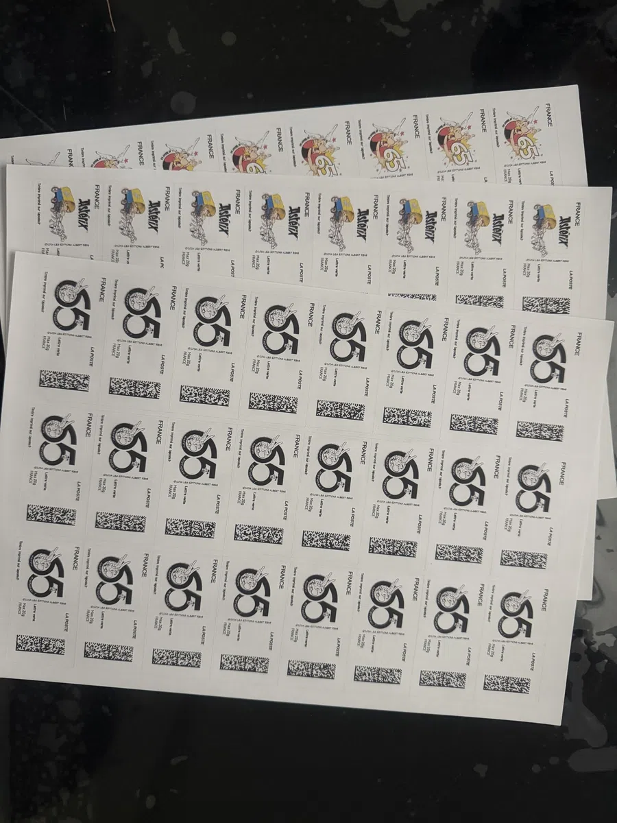 Planche de 24 timbres 20g - Timbre Poste Autocollant Neuf – Lettres vertes – Timbres Poste France Carnet - Etiquette autocollante France - modele aleatoire
