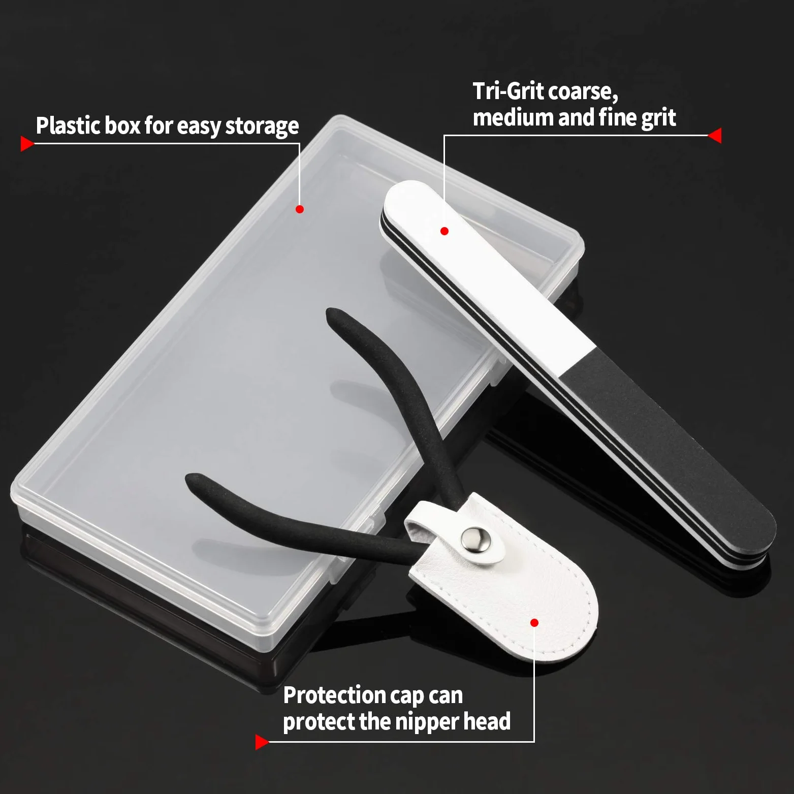 SPEEDWOX Pince à lame unique de 12,7 cm – Outils de modélisme en plastique noir avec bloc de polissage pour réparation et fixation