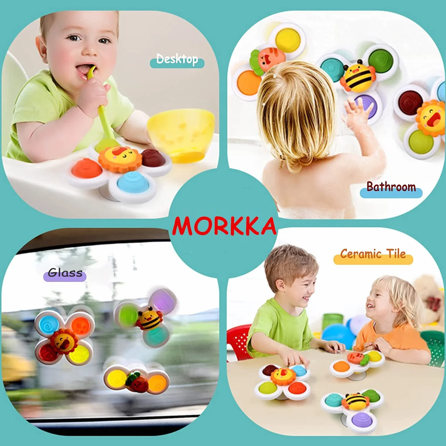 Jouets d'éveil Montessori Cubes pour Bébés 12PCS, Trieur de Formes, avec 3 Jouets à Spinner Ventouse et 6 Formes Multisensorielles et Labyrinthe de Perles, pour enfants 1-3 Ans