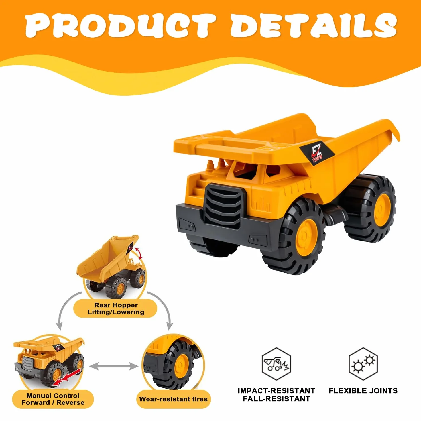 Generisch 3 Pièces Jouets Pelleteuse, Jouet De Sable Pelleteuse Bac à Sable, Jouets De Sable Voiture, avec Camion Benne Bulldozer Pelleteuse, Camions De Chantier pour Enfants pour 3-12 Ans