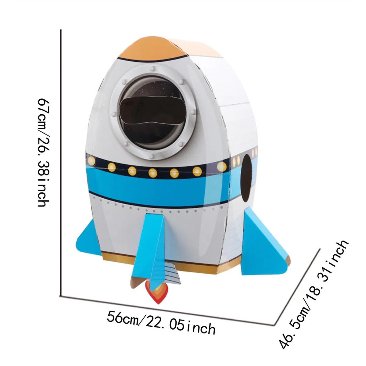 Vaisseau Spatial en Carton pour Enfants, Ensemble de Costumes et Fond Photo, Fusée