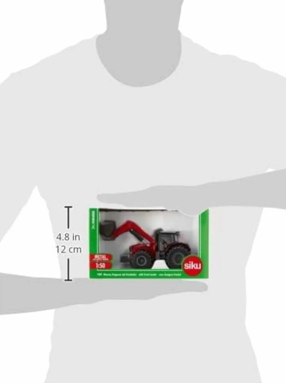 SIKU 1985, Tracteur Massey Ferguson 8690 avec Chargeur Frontal Mobile, 1:50, Métal,Plastique, Rouge,