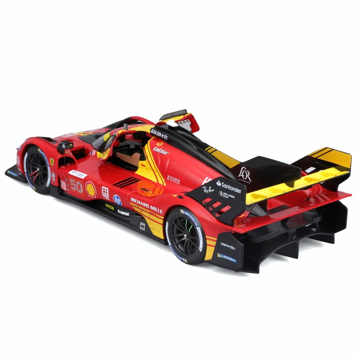 Bburago - Ferrari 499P 24H Le Mans Champion 2024#50, Voiture Diecast 1:24, Réplique Détaillée avec Portes Ouvrables, Licence Ferrari, Âge Recommandé 14+ Ans