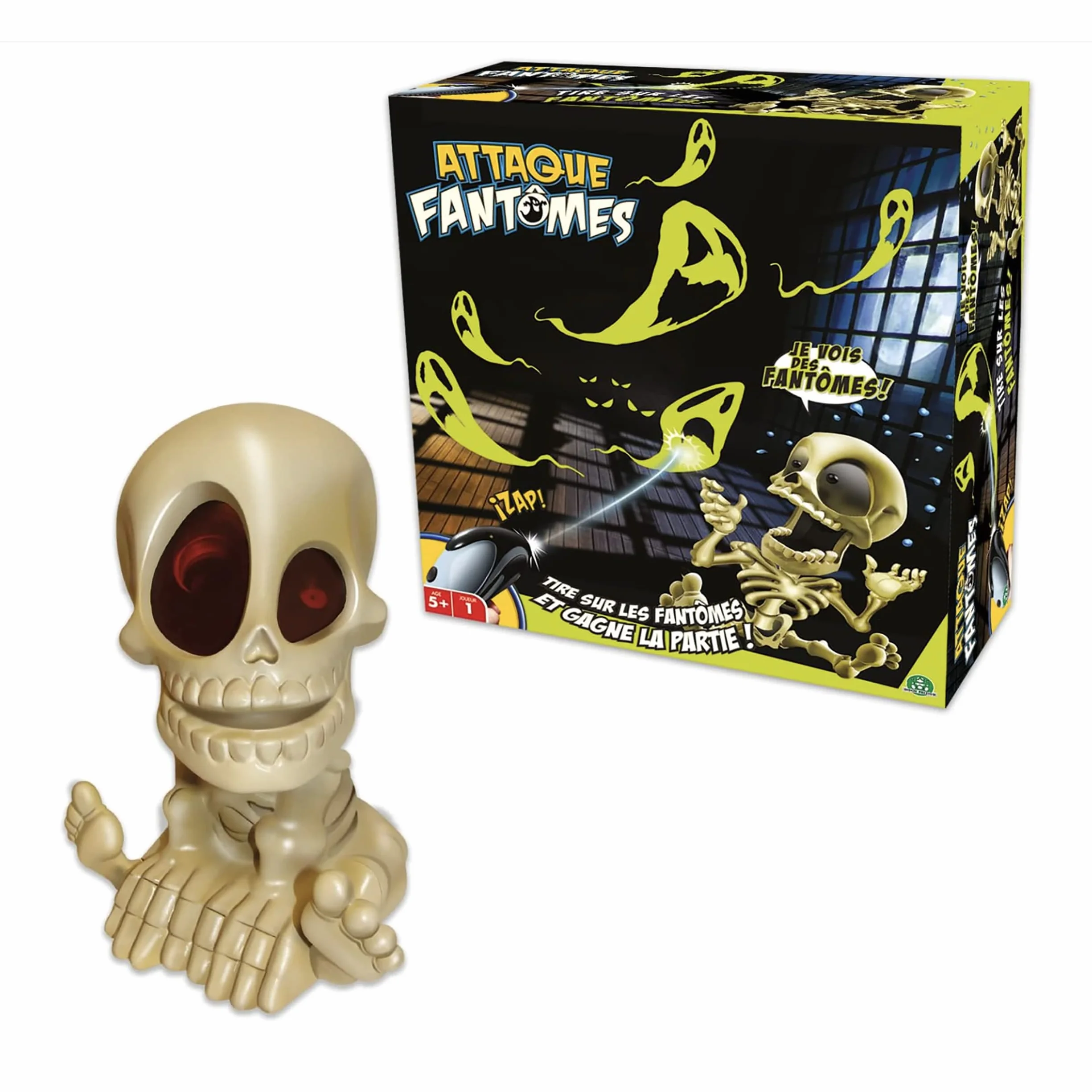 Jeu de tir sur des fantômes, Electronique, Parle en français, Jouet pour Enfants dès 5 Ans, 8915, Noir, Jaune