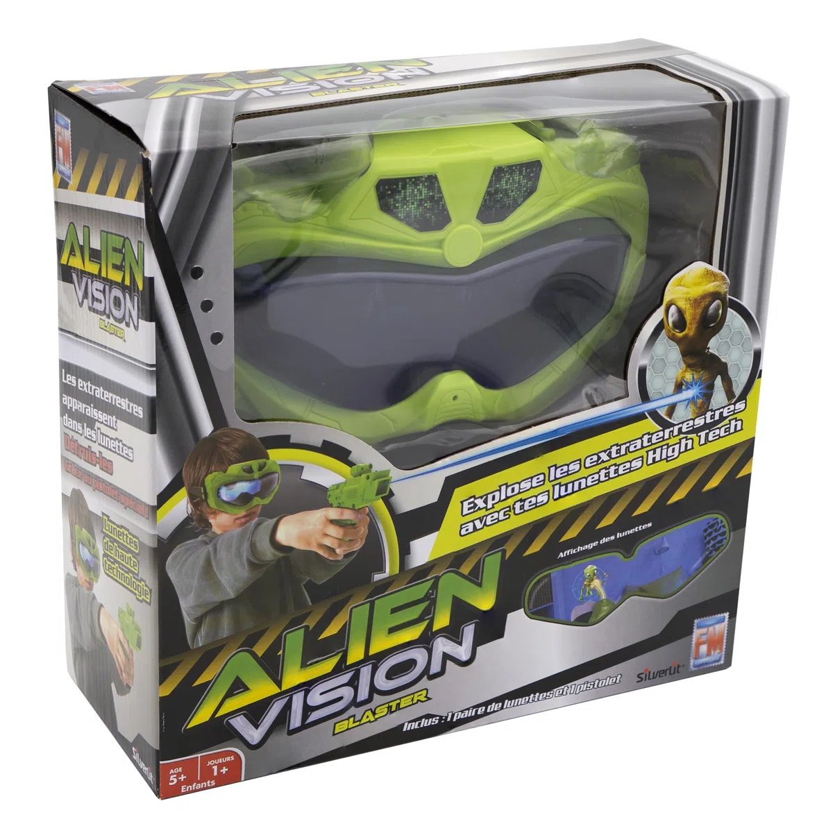 Silverlit - Alien Vision - Jeu Interactif avec Masque 3D - Vise et élimine Les Aliens - Aventure Interactive - Durée d'une Partie 90 Secondes - 4 Niveaux de difficulté - 1+ Joueurs - A partir de 5 Ans