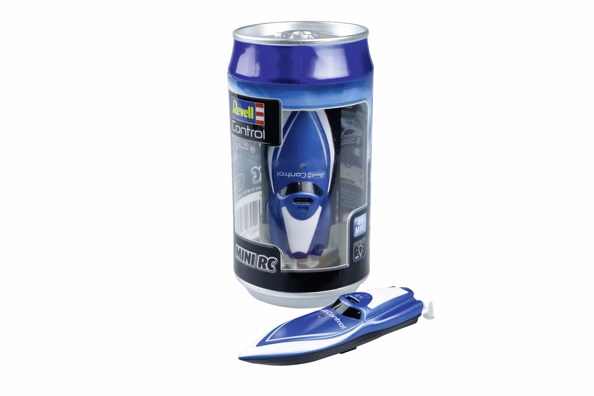 Revell Control 23570 Mini Bateau à Moteur RC Bleu avec contrôle précis 2,4 GHz, 7,5 cm de Long