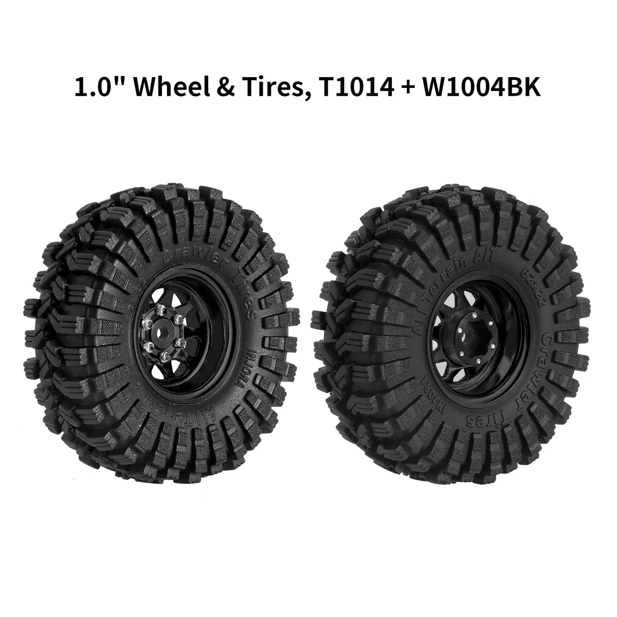 INJORA 1.0 Beadlock Rotation Jante Pneus -3.78mm Offset Jante de Roue pour Axial SCX24 FMS FCX24 FCX18 TRX4M AX24 1/18 1/24 RC Crawler Automobile, Noir