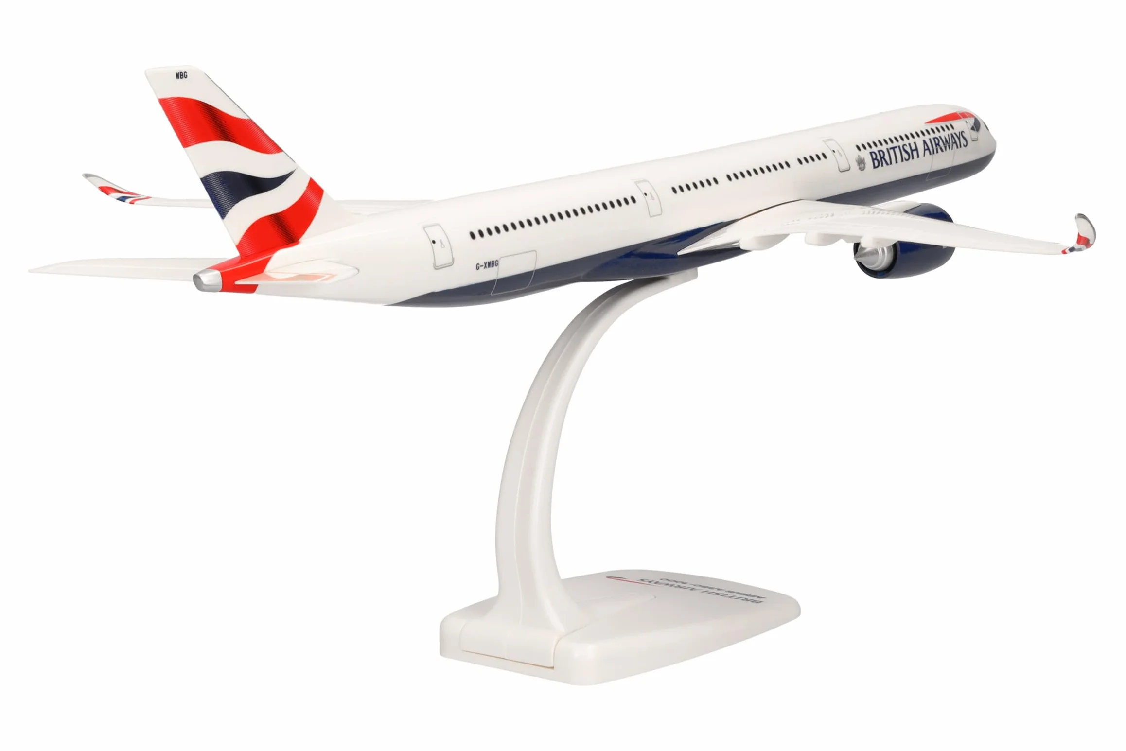 herpa Maquette Avion Boeing 737-800 British Airways Airbus A350-1000 – G-XWBG, echelle 1/200, Snap-fit Model, pièce de Collection, d'avion avec Support, Figurine Plastique
