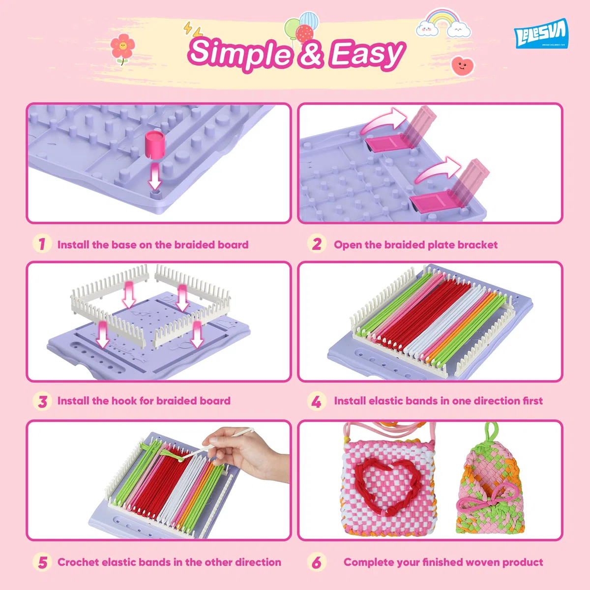 Kit de tissage 3 en 1 400 pièces + kit de fabrication de bracelets d'amitié, jouets avec boîte de rangement, boucles d'art et d'artisanat pour adultes, cadeaux pour enfants de 5, 6, 7, 8 à 12 ans, 13