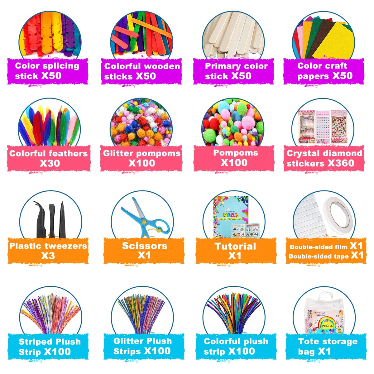 Kit de bricolage pour enfants, 2500 pièces, artisanat, cadeau d'anniversaire
