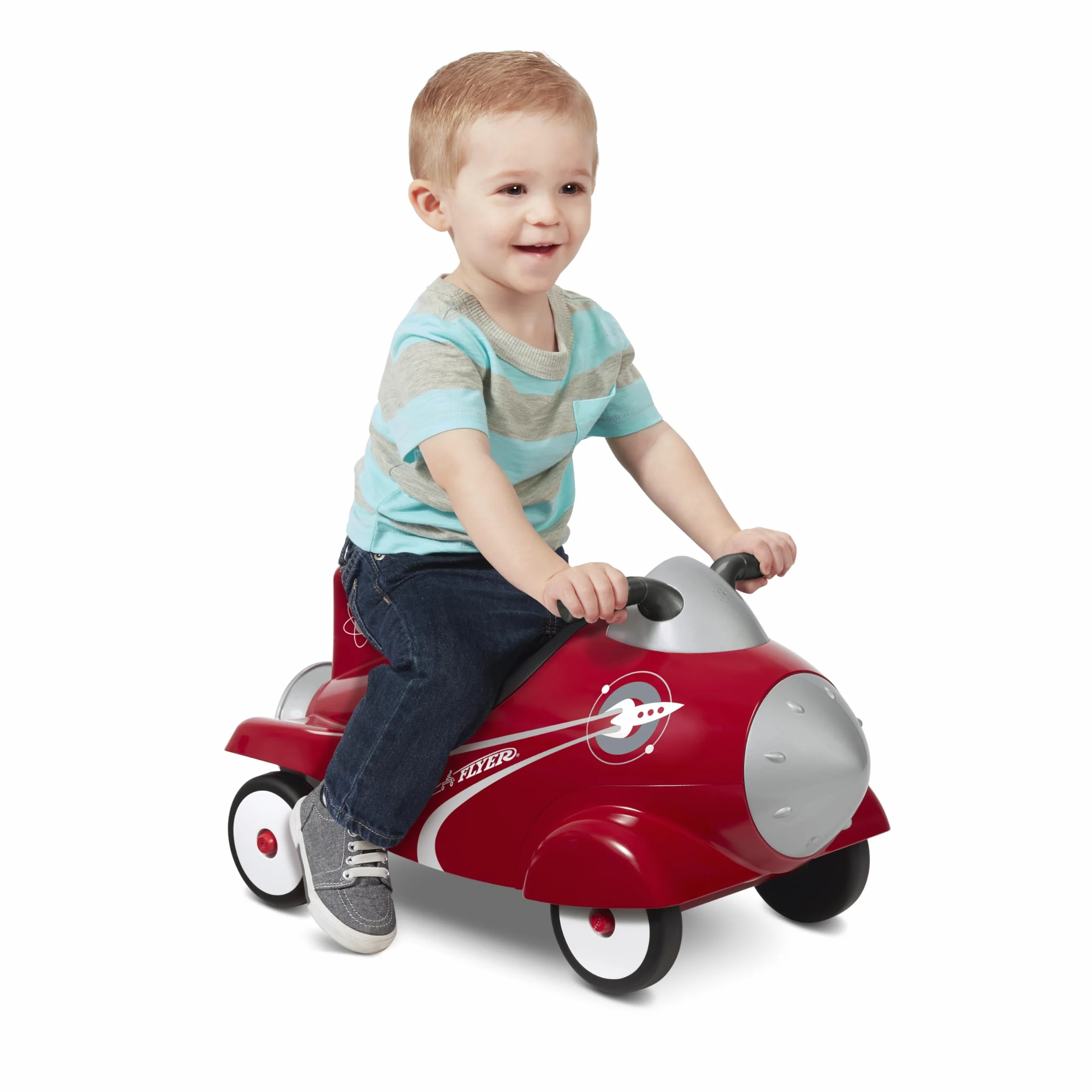 Radio Flyer Fusée rétro, Jouet Rouge à Monter pour Tout-Petits de 1 à 3 Ans