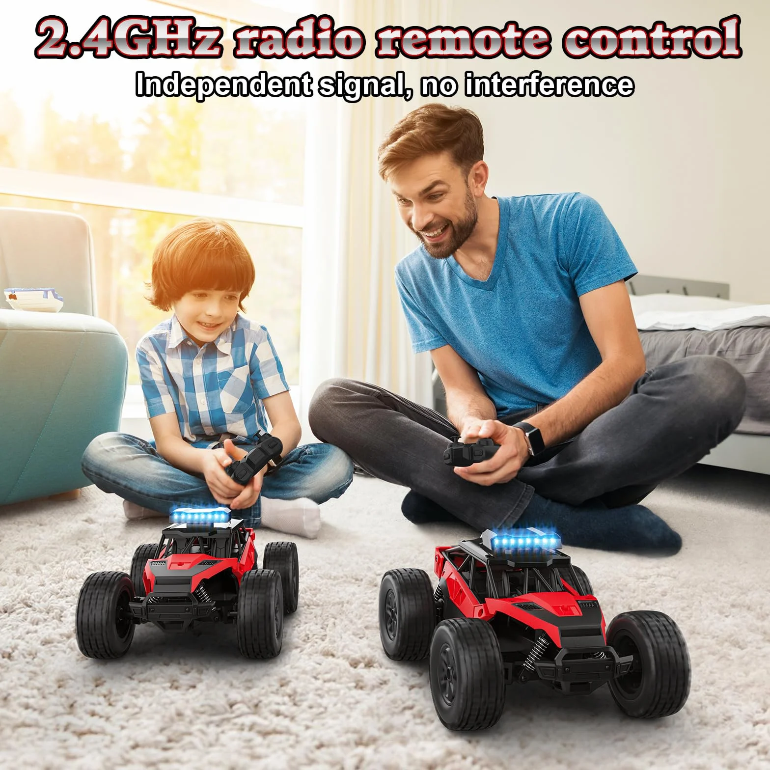 Voiture Télécommandée Tout Terrain, Monster Truck RC Offroad Car Radiocommandée Rapide 22 km/h 2.4GHz, Jouet Enfant Garçons 6 7 8 9 10 11 12 Ans Cadeau Noel Anniversaire Véhicules Téléguidée Jeux